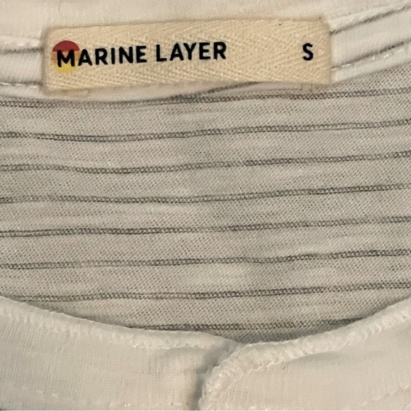 Saddle Pocket Tee in Natural/Black Stripe Size Small - Picture 3 of 4